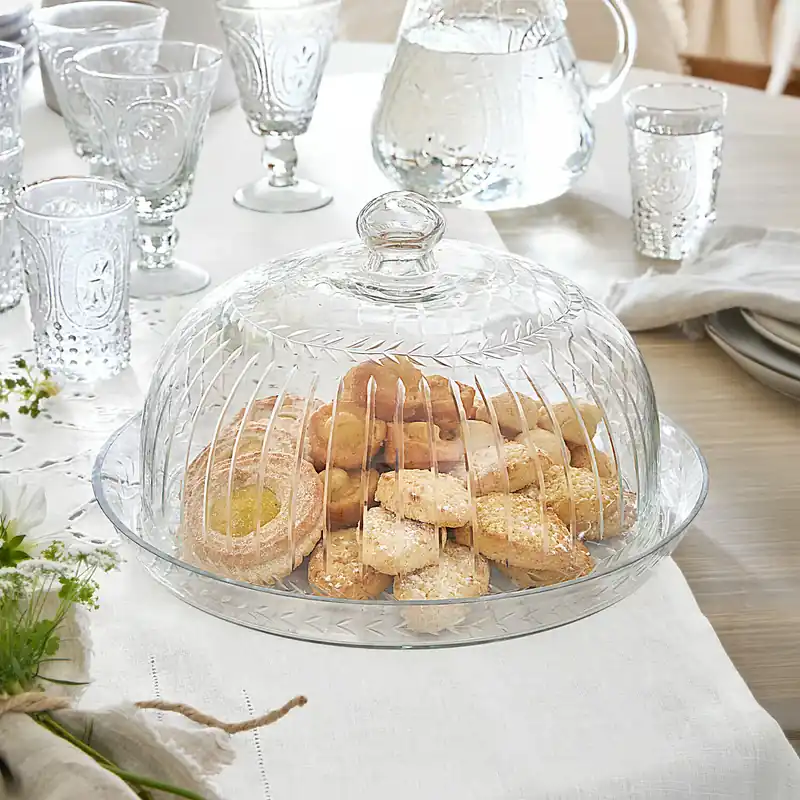 Kracherpreis Glasglocke mit Platte Layla