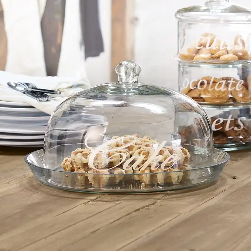 Mega-Angebot Glasglocke mit Platte Gâteau