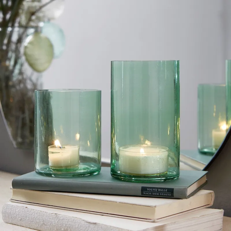 Rabatt Windlicht 2er Set Turquoise