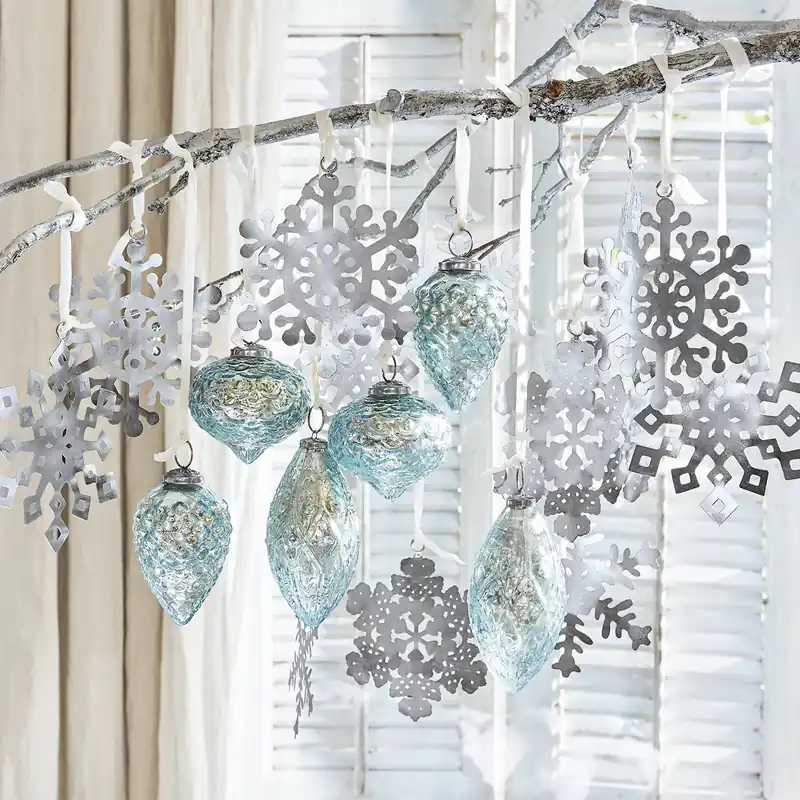 Günstig Weihnachtsschmuck 12er Set Flocon de neige