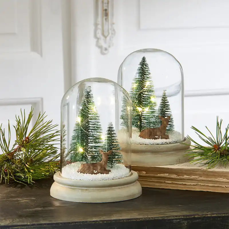 Expressversand Glasglocke 2er Set Winterwonderland