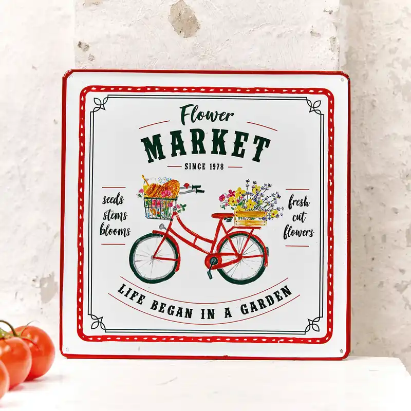 Abverkauf Deko-Schild Flower Market
