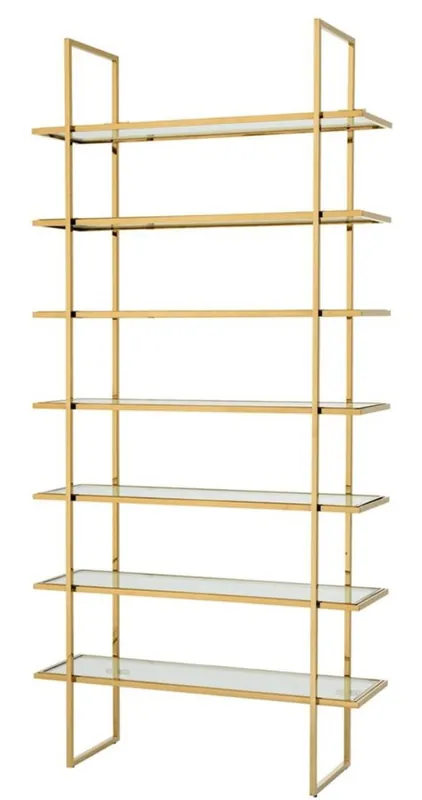 Casa Padrino Luxus Regalschrank Gold 120,5 x 40 x H. 253 cm - Luxus Möbel Neu Im Sortiment