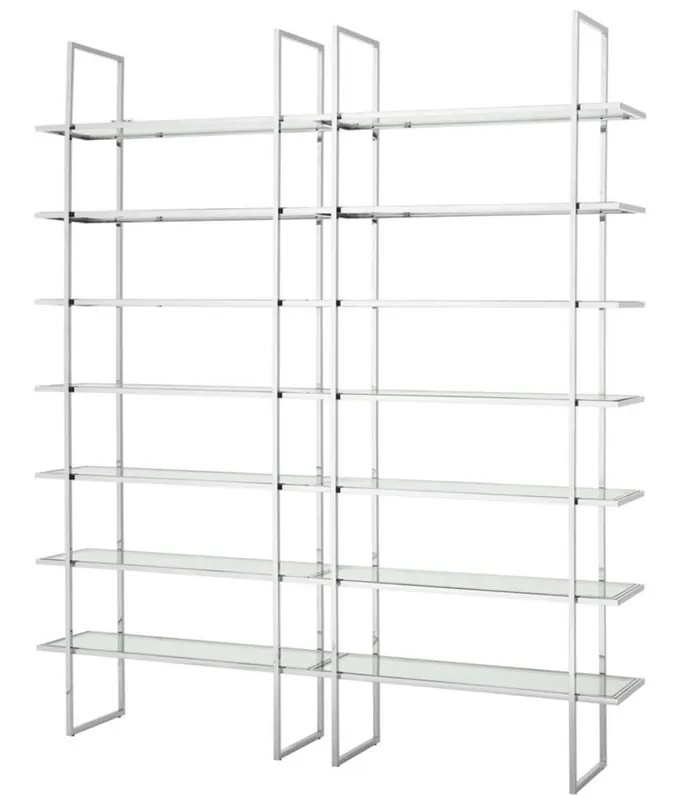 Casa Padrino Luxus Regalschrank Silber 220 x 40 x H. 253 cm - Luxus Qualität Top-Angebot
