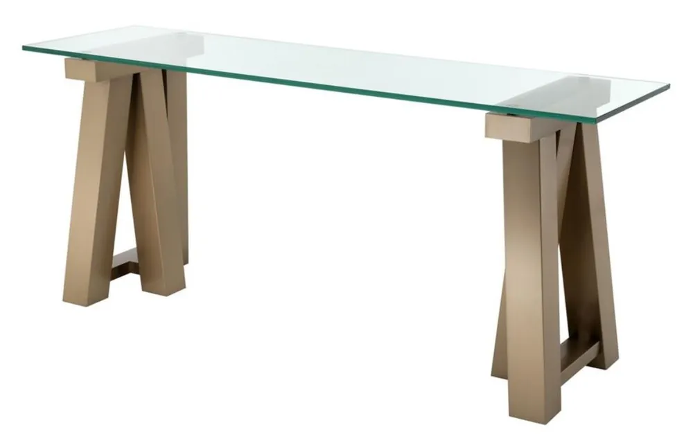 Casa Padrino Luxus Konsole Messing 90 x 25 x H. 90 cm - Wohnzimmermöbel Jetzt Bestellen