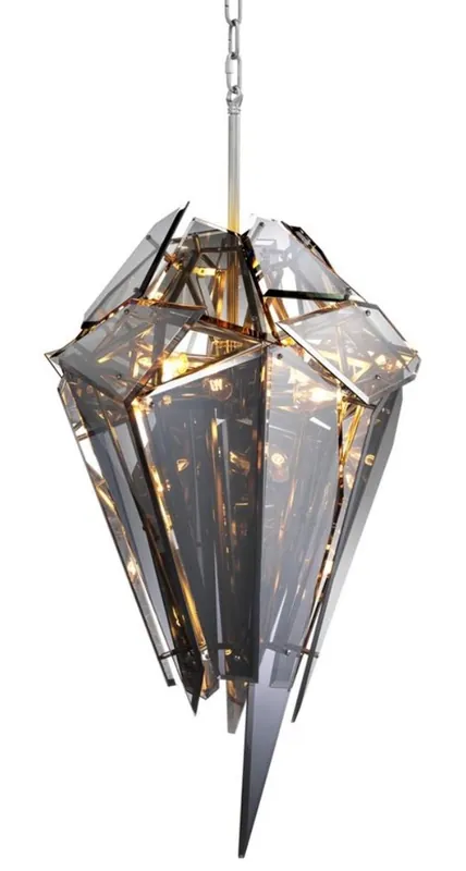 Casa Padrino Luxus Kronleuchter Silber / Schwarz Ø 47 x H. 97 cm - Designermöbel Nur Für Kurze Zeit