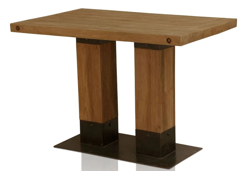 Casa Padrino Luxus Teakholz Esstisch Braun / Schwarz 110 x 70 x H. 77 cm - Esszimmermöbel Markenware