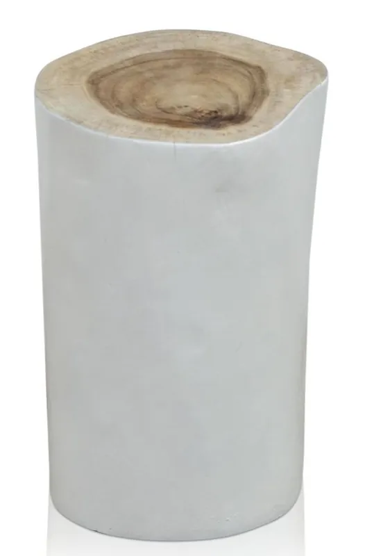 Casa Padrino Wohnzimmer Hocker / Beistelltisch Weiß Ø 27 x H. 45 cm - Luxus Möbel Wochenendangebot