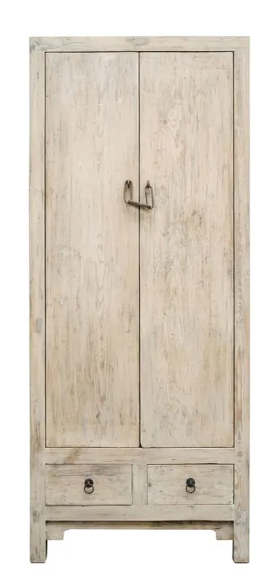 Casa Padrino Landhausstil Schrank Naturfarben 75 x 40 x H. 180 cm - Schrank im Landhausstil Neue Ware