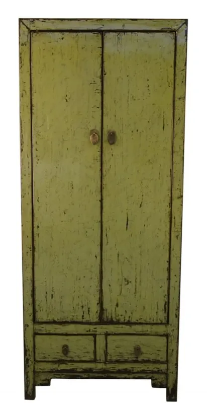 Casa Padrino Landhausstil Schrank Antik Stil Grün 75 x 40 x H. 180 cm - Landhausstil Kollektion Saisonangebot