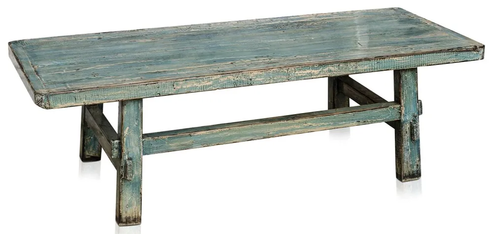 Casa Padrino Landhausstil Couchtisch Antik Stil Blau 140 x 54 x H. 43 cm - Landhausstil Wohnzimmermöbel Jetzt Kaufen