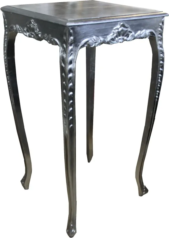 Begrenztes Angebot Casa Padrino Barock Bar Tisch Silber Höhe 112 cm, Breite 60 cm - Antik Möbel
