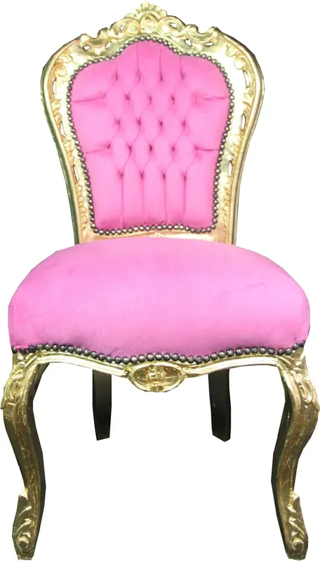 Neu Casa Padrino Barock Esszimmer Stuhl Rosa / Gold Mod3 - Limited Edition
