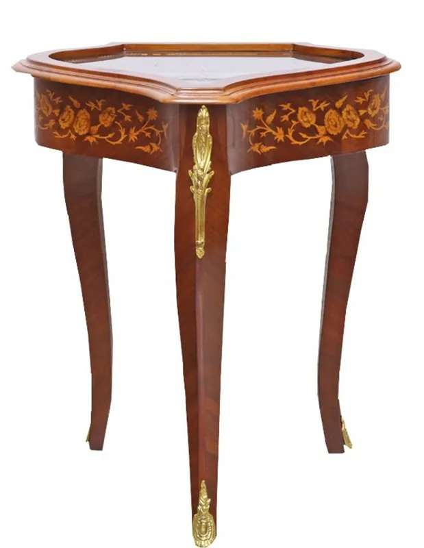 Online Kaufen Casa Padrino Barock Beistelltisch Mahagoni Intarsien / Gold H75 x 55 cm - Ludwig XVI Antik Stil Tisch - Möbel