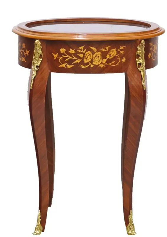 Solange Der Vorrat Reicht Casa Padrino Barock Beistelltisch Mahagoni Intarsien / Gold H75 x 55 cm - Ludwig XVI Antik Stil Tisch - Möbel