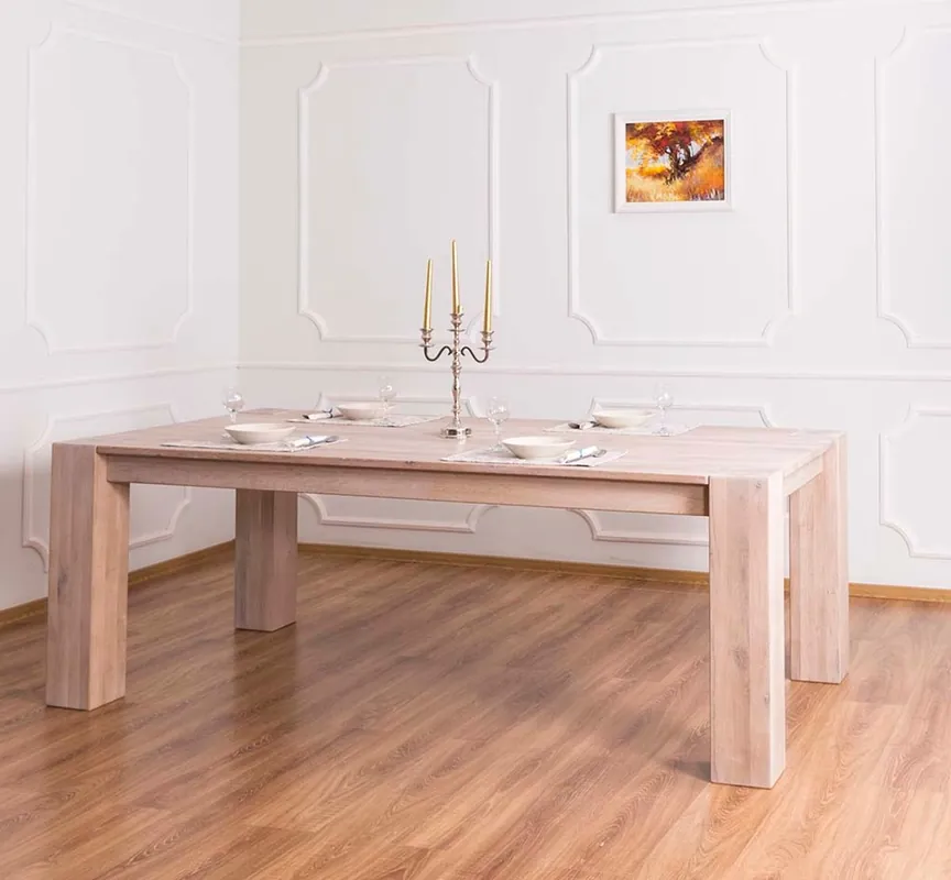 Direkt Vom Hersteller Casa Padrino Massivholz Esstisch Naturfarben 220 x 90 x H. 78 cm - Luxus Qualität