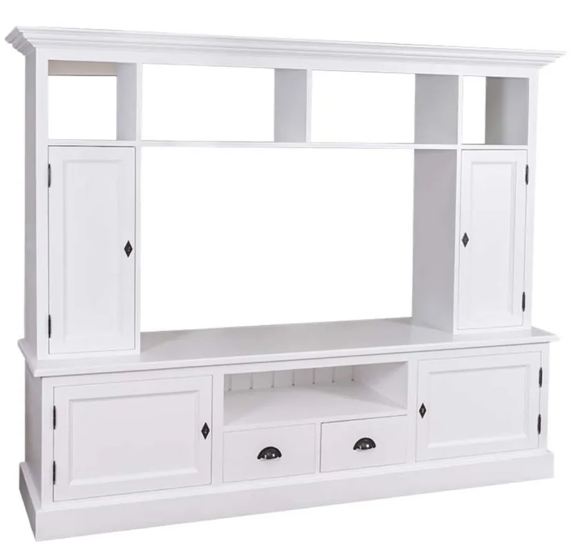 Heißes Angebot Casa Padrino Landhausstil Wohnzimmer Fernsehschrank Weiß 207 x 46 x H. 166 cm - Landhausstil Wohnzimmermöbel