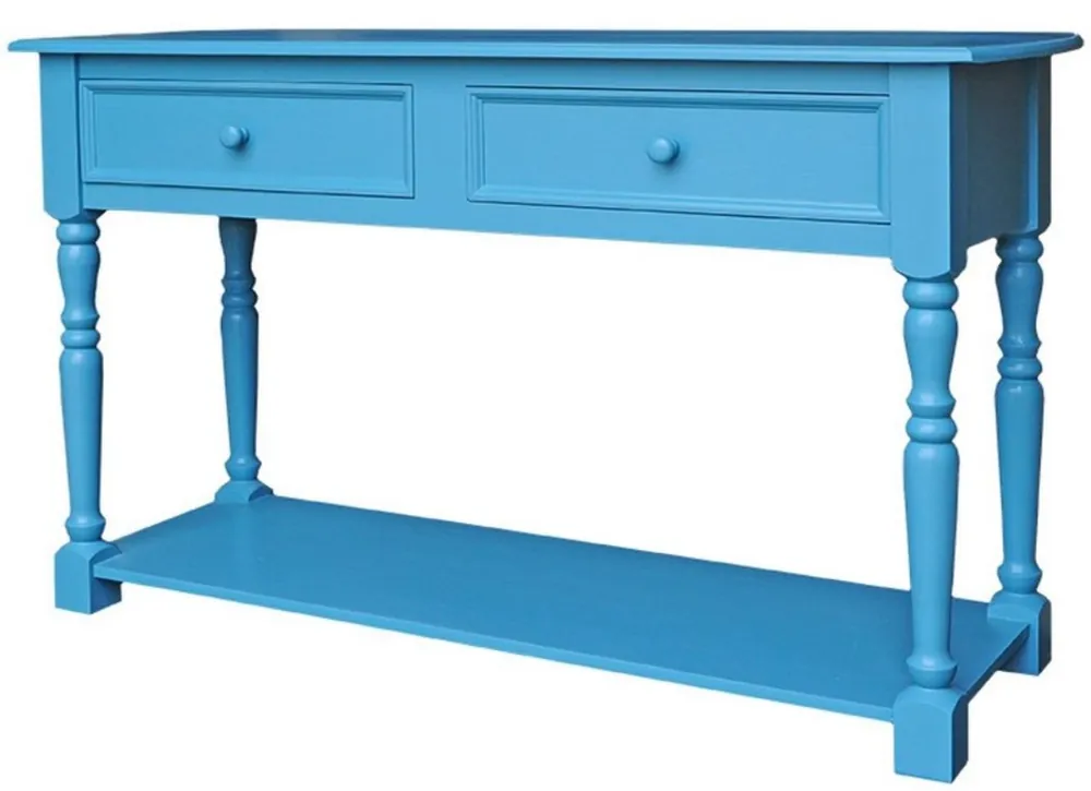 Beliebt Casa Padrino Landhausstil Konsolentisch mit 2 Schubladen und Regal Blau 152 x 51 x H. 90 cm - Landhausstil Hotel Möbel