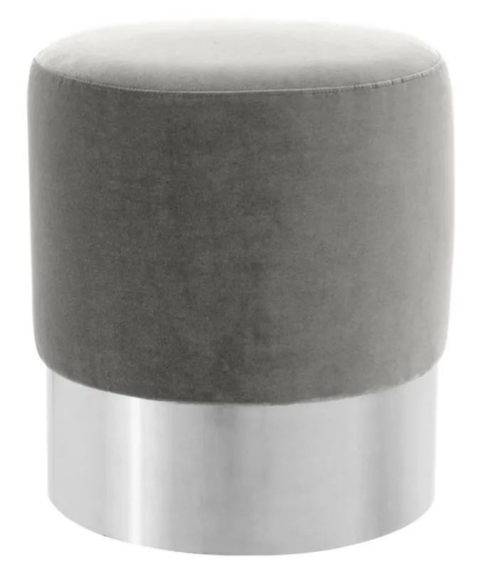 Preis Gesenkt Casa Padrino Luxus Hocker Grau / Silber Ø 40 x H. 45 cm - Hotel Möbel