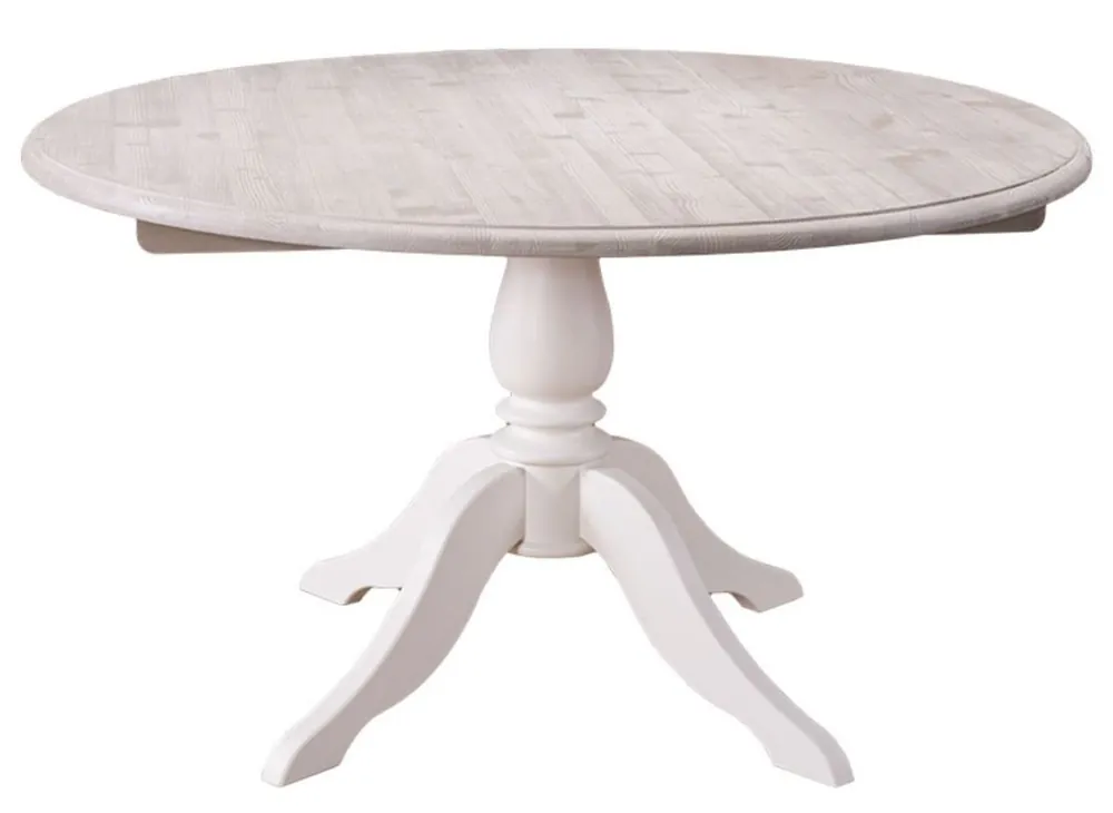 Sonderaktion Casa Padrino Landhausstil Esstisch Naturfarben / Weiß Ø 130 x H. 78 cm - Esszimmermöbel im Landhausstil