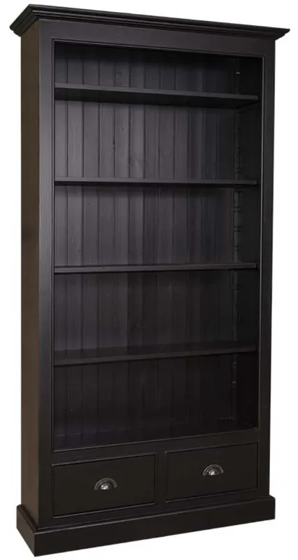 Neue Kollektion Casa Padrino Landhausstil Bücherschrank Schwarz 109 x 39 x H. 210 cm - Wohnzimmermöbel im Landhausstil