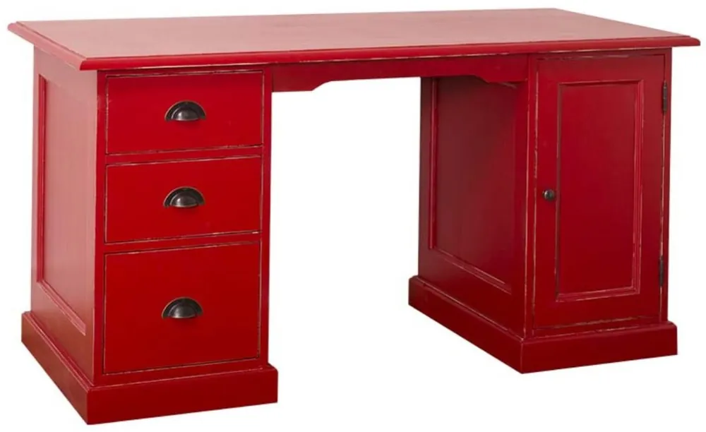 Neue Ware Casa Padrino Landhausstil Schreibtisch Antik Stil Rot 152 x 70 x H. 78 cm - Landhausstil Büromöbel
