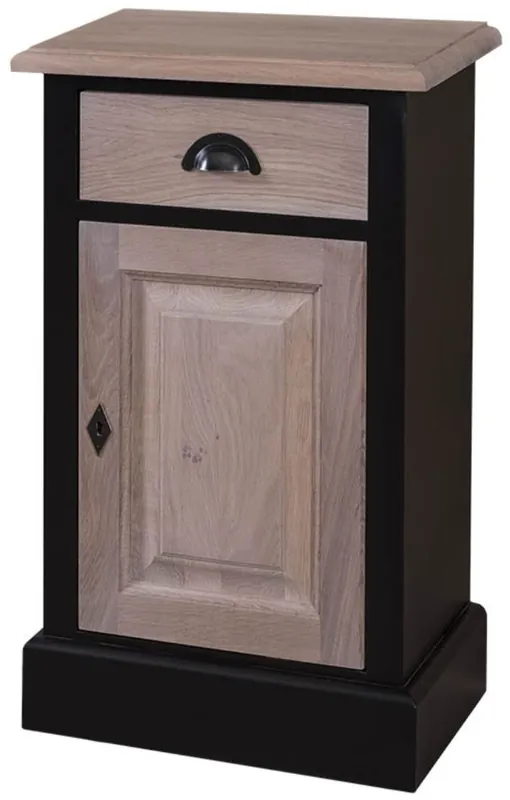 Echt Casa Padrino Landhausstil Schlafzimmer Kommode Schwarz / Naturfarben 47 x 32 x H. 75 cm - Landhausstil Schlafzimmermöbel