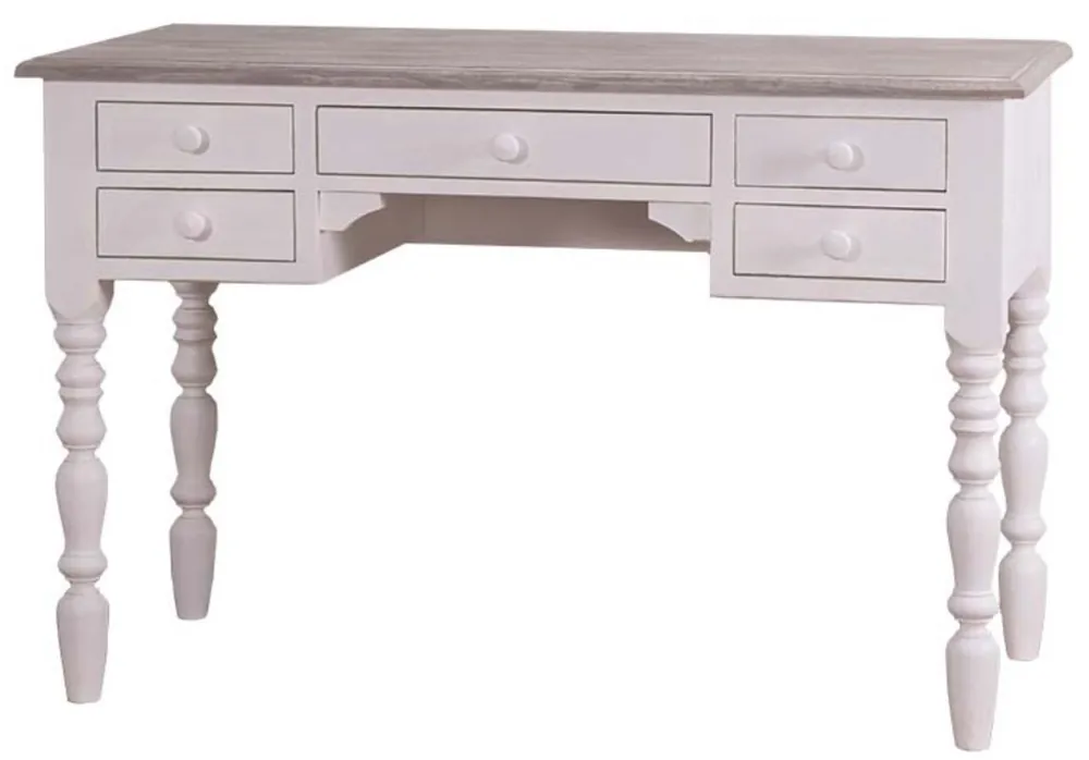 Casa Padrino Landhausstil Schreibtisch Weiß / Grau 130 x 65 x H. 85 cm - Landhausstil Hotel Möbel Angebot