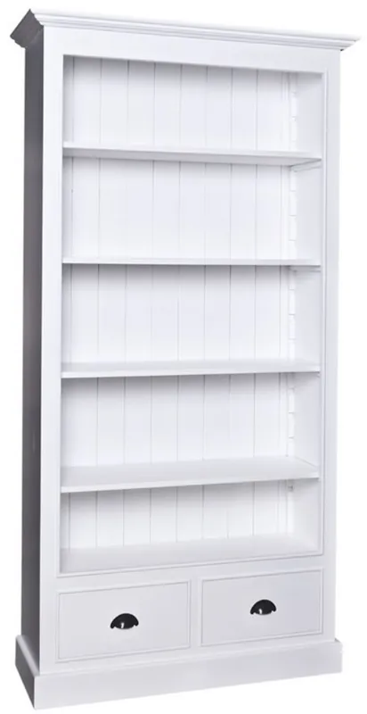 Neu Im Sortiment Casa Padrino Landhausstil Bücherschrank Weiß 109 x 39 x H. 210 cm - Wohnzimmermöbel im Landhausstil