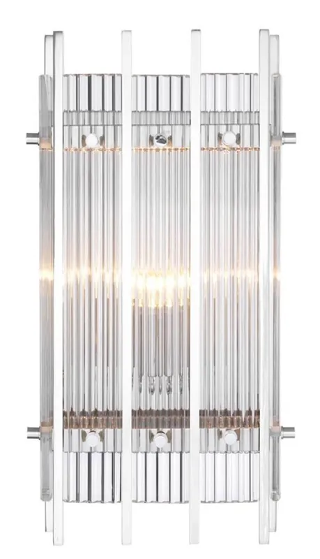 Casa Padrino Luxus Wandleuchte Silber 23 x 12 x H. 42 cm - Hotel Restaurant Wandlampe Zertifiziert