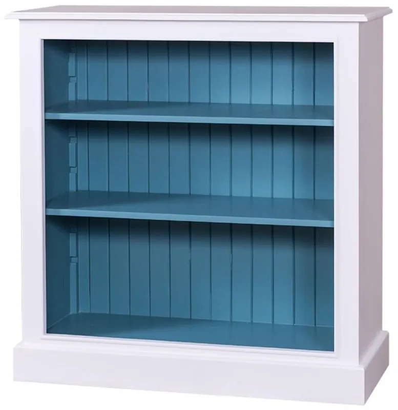 Casa Padrino Landhausstil Bücherschrank Weiß / Blau 102 x 35 x H. 102 cm - Wohnzimmermöbel im Landhausstil Angebot
