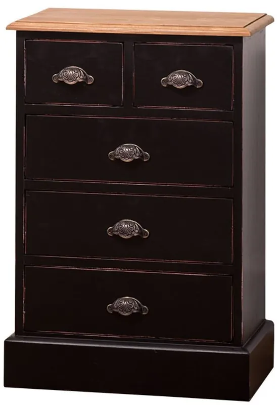 Jetzt Bestellen Casa Padrino Landhausstil Schlafzimmer Kommode Antik Stil Schwarz / Naturfarben 51 x 30 x H. 74 cm - Landhausstil Schlafzimmermöbel