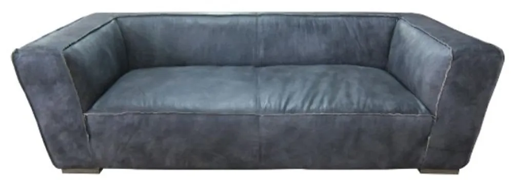 Sale Casa Padrino Luxus Sofa Titan Grau 228 x 112 x H. 67 cm - Echtleder Wohnzimmer Möbel