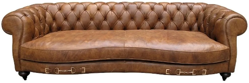 Saisonangebot Casa Padrino Echtleder 2,5-Sitzer Sofa Columbia Braun 218 x 105 x H. 73 cm - Luxus Qualität