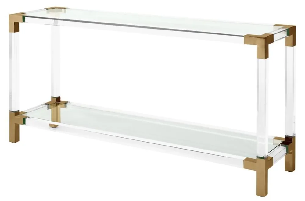 Casa Padrino Luxus Konsole Messingfarben 150 x 40 x H. 75 cm - Designermöbel Abverkauf