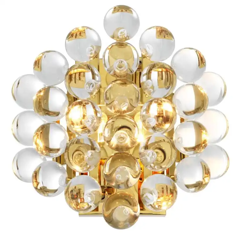 Casa Padrino Luxus Wandleuchte Gold 24,5 x 15 x H. 24 cm - Luxus Qualität Saisonangebot