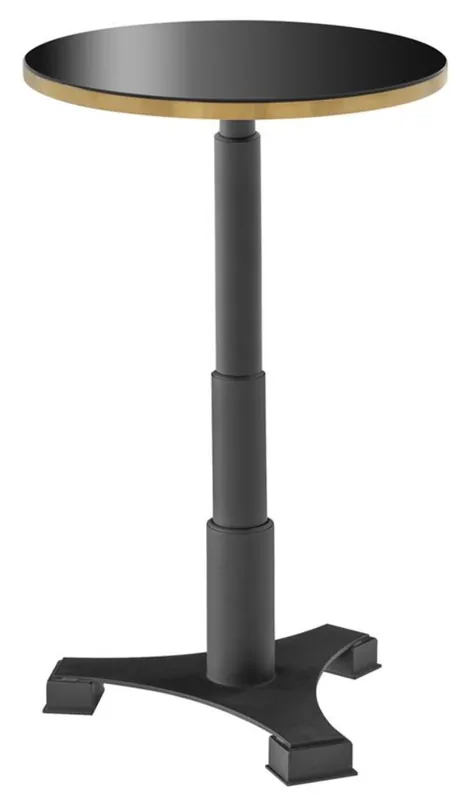 Heißes Angebot Casa Padrino Luxus Bartisch Schwarz / Messingfarben Ø 60 x H. 110 cm - Luxus Kollektion
