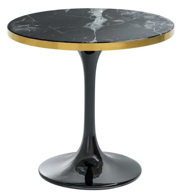 Angebot Casa Padrino Luxus Beistelltisch Schwarz / Messingfarben Ø 55 x H. 52,5 cm - Luxus Kollektion