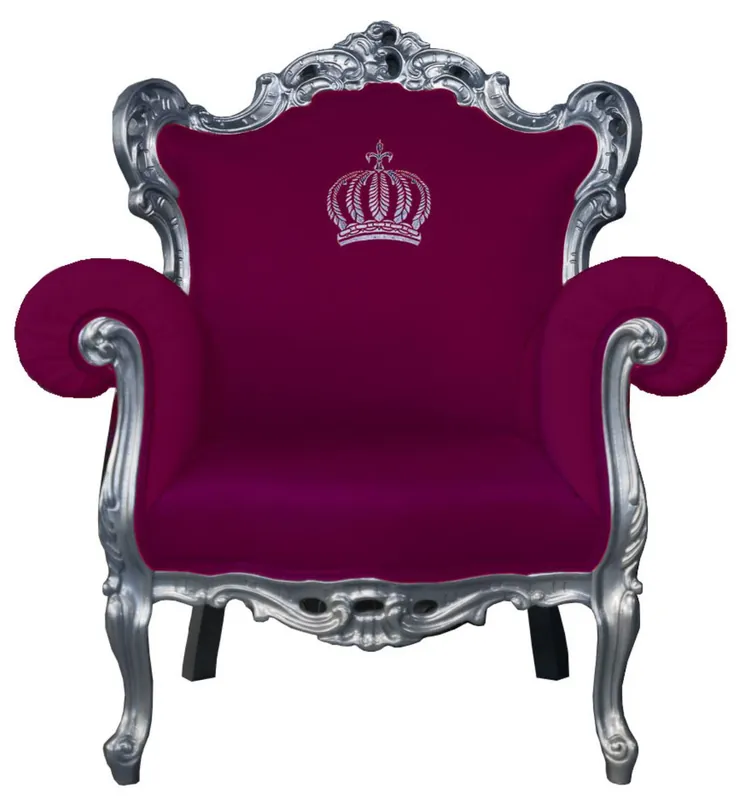 Pompöös by Casa Padrino Luxus Barock Sessel Pink / Silber - Pompööser Barock Sessel designed by Harald Glööckler Top-Angebot