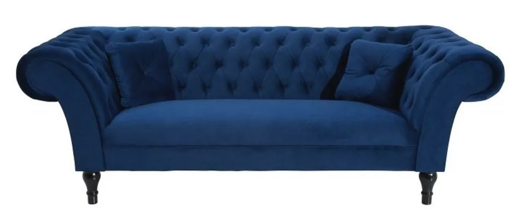 Casa Padrino Chesterfield Sofa in Blau 225 x 90 x H. 79 cm - Designer Chesterfield Sofa Versand Am Gleichen Tag