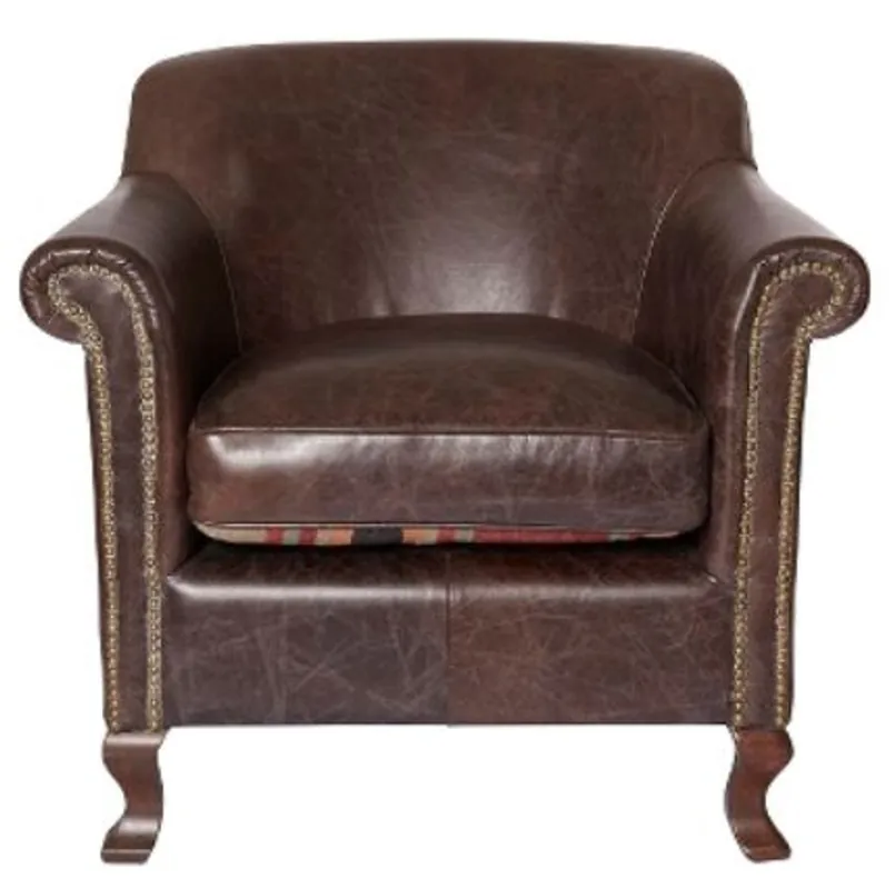 Top-Preis Casa Padrino Luxus Leder Sessel Dunkelbraun 88 x 81 x H. 79 cm - Echtleder Möbel