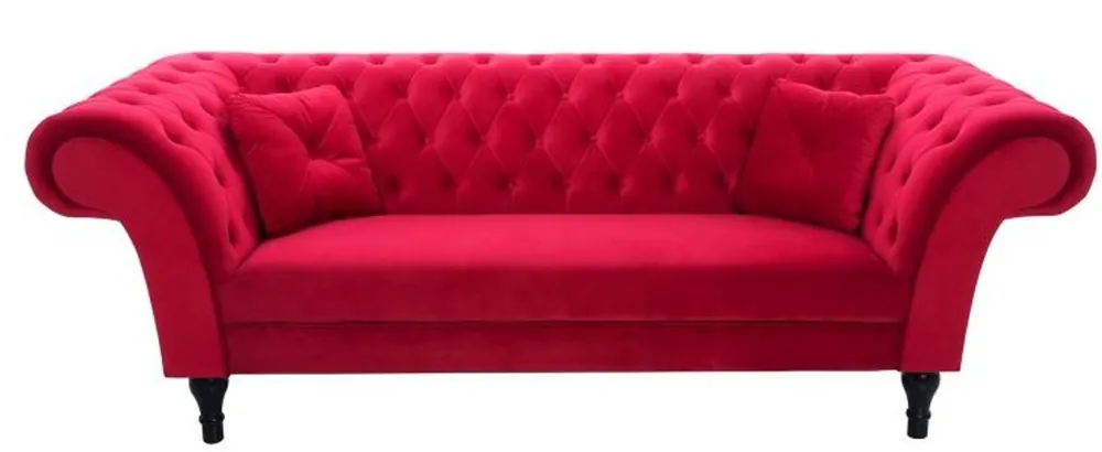 Mega-Angebot Casa Padrino Chesterfield Sofa in Rot 225 x 90 x H. 79 cm - Designer Chesterfield Sofa
