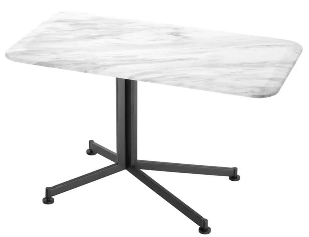 Jetzt Kaufen Casa Padrino Luxus Beistelltisch Weiß / Schwarz 90 x 50 x H. 54 cm - Wohnzimmermöbel