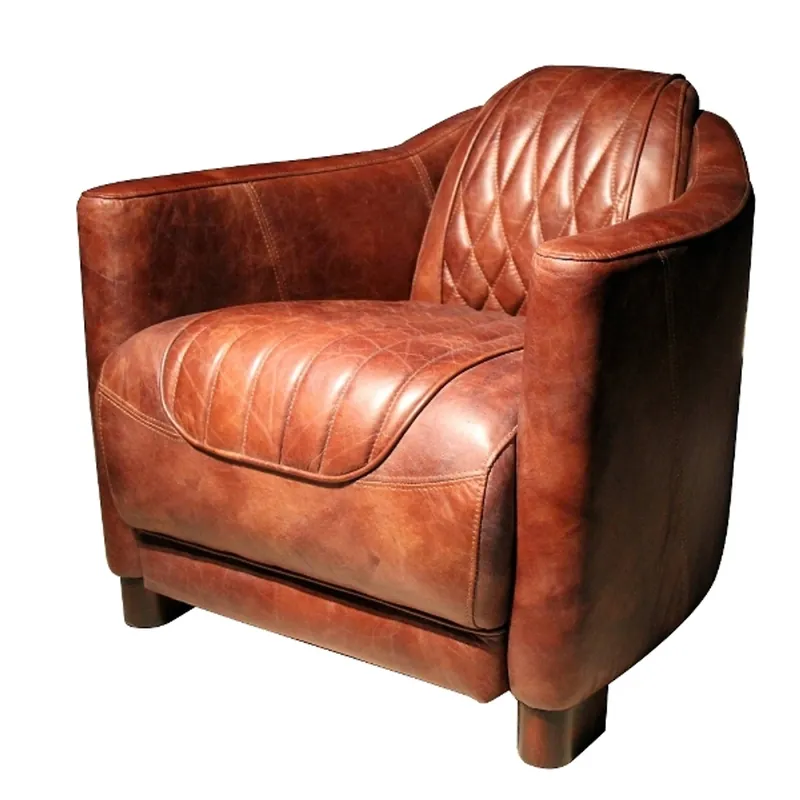 Casa Padrino Echtleder Wohnzimmer Sessel Vintage Braun 73 x 85 x H. 72 cm - Luxus Kollektion Meistverkauft