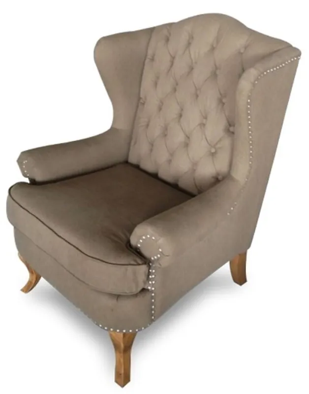 Casa Padrino Luxus Chesterfield Ohrensessel Hellbraun 87 x 89 x H. 109 cm - Wohnzimmermöbel Begrenztes Angebot