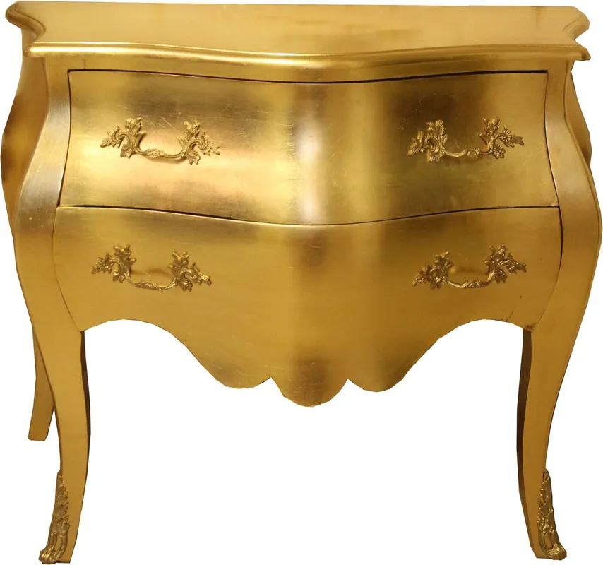Casa Padrino Barock Kommode Gold 100 cm mit 2 Schubladen - Antik Stil Möbel Wohnzimmer Rabatt