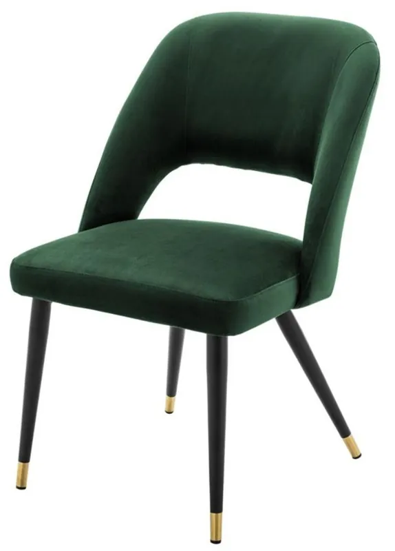 Neue Kollektion Casa Padrino Luxus Esszimmerstuhl Grün / Schwarz 52 x 58 x H. 85 cm - Luxus Esszimmermöbel