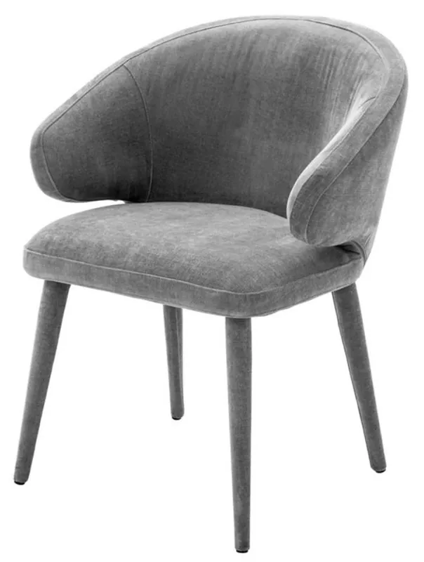 Casa Padrino Designer Esszimmerstuhl Grau 62 x 55 x H. 79 cm - Luxus Möbel Angebot
