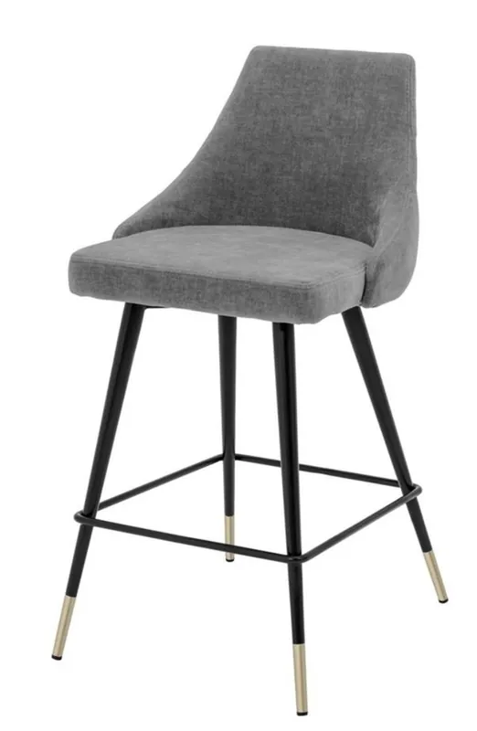 Sichere Zahlung Casa Padrino Luxus Barstuhl Grau / Schwarz 47 x 52 x H. 91 cm - Luxus Barmöbel