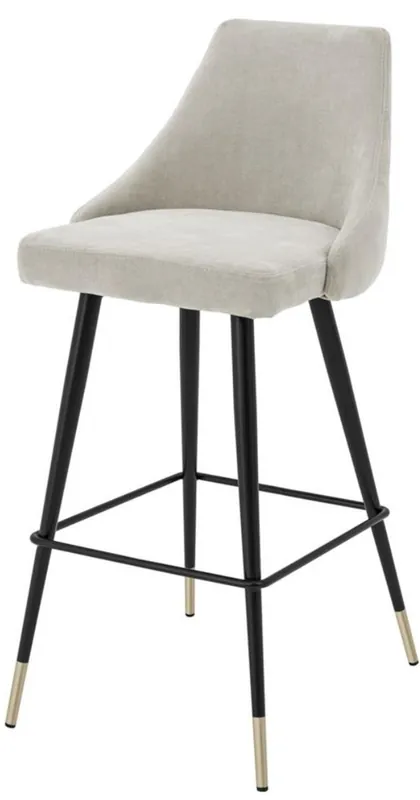 Günstig Casa Padrino Luxus Barstuhl Sandfarben / Schwarz 47 x 52 x H. 101 cm - Luxus Barmöbel